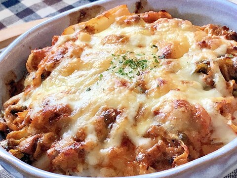 1人ランチに♫サバ味噌キムチーズ丼